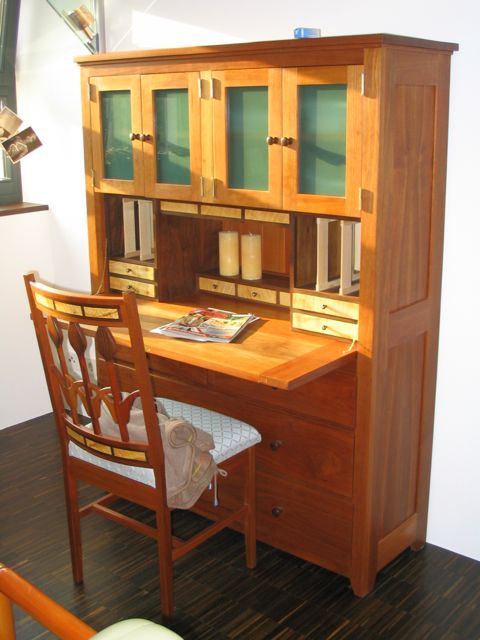 Cherry hutch desk.  featuring 12 drawers with hand cut dovetails 60